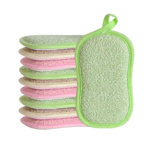 CVDYWDJIE 10 Paños De Esponja De Doble Cara, Esponjas De Limpieza para Lavavajillas, Paños De Limpieza De Esponja Reutilizables, Limpiador De Platos De Cocina