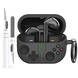 AhaStyle シリコンケース Samsung Galaxy Buds3 FE (2025)/Buds3/Buds3 Pro (2024) 対応 クリーニングキット付属 レトロ携帯ゲーム機デザイン スキンカバー Samsung Galaxy Buds3シリーズ用 ワイヤレス充電対応