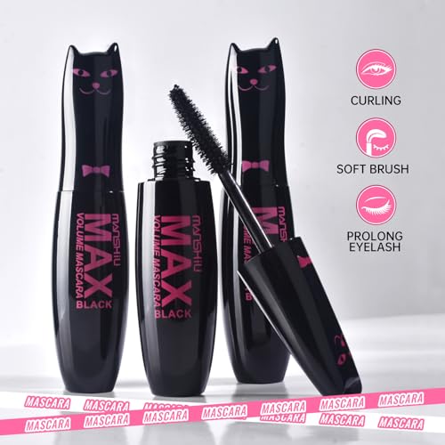 Mascara Volume Mascara Brown-Volumising and Lengthening Long-lasting Smooth Waterproof Smudge-proof Conditioning Lashes, Long False Lash Effect Mascara Volumising Fragrance Free Eye Makeup - Image 5
