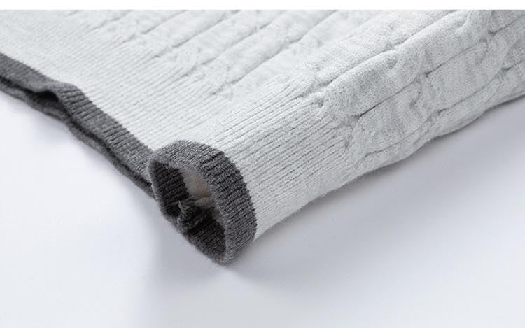 Mens Cable Knit Sweater Crewneck Casual Pullover Long Sleeve Chunky Knit Oversized Sweater2