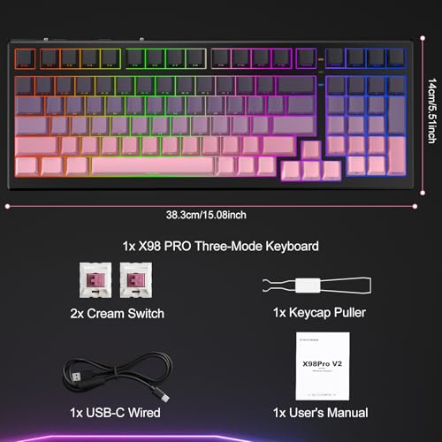 Teclado Mecánico X98 PRO Conectividad Bluetooth USB-C miniatura 7