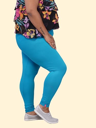 Image of Le-Soft Ladies Cotton Legging | Buttery Soft Stretchy Fit | Churidar Length | Leggings for Women and Girls | Small - 3XL Plus