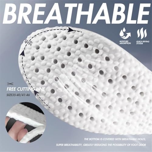 Image of Purastep Memory Foam Shoe Insoles, Elastic Shock Absorbing Height Increasing Sports Shoe Insoles For Men And Women Cuttable Soft Breathable Honeycomb Orthotic Replacement Inserts | EU 41-42 | 1 Pair