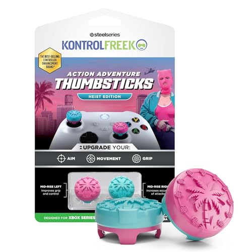Image of KontrolFreek Action Adventure Performance Thumbsticks - Heist Edition for Xbox One & Xbox Series X|S Controller | Pink /Blue