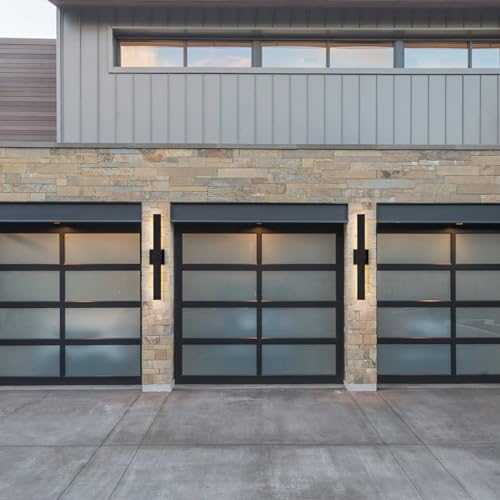 Image of Modern Outdoor Wall Light Fixtures 27.2 inch Black Outdoor Porch Lights Exterior LED Wall Sconces, 12W Integrated LED Long Outside Light Fixtures for Garage, Porch, Patio, Front Door, House, etc.