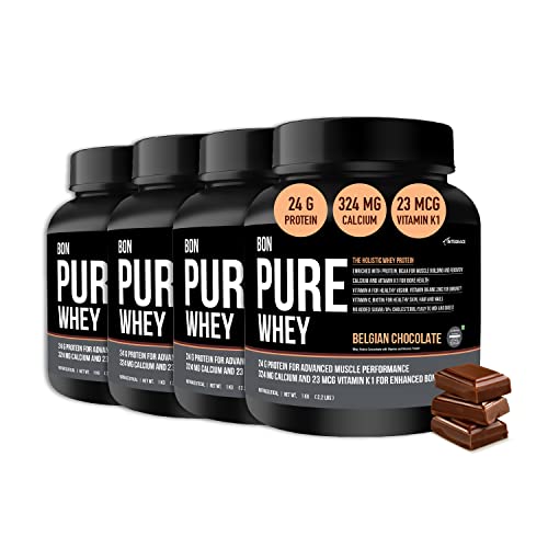 BON PURE WHEY|4 Kg, 112 Servings (Pack Of 4)|The Holistic Whey Protein|Muscle Building, Bone Strength, Immunity, Healthy Skin, Hair & Nails|Essential Protein, Bcaa, Vitamins & Minerals (B0BPQJMKVX) Amazon Price History, Amazon Price Tracker