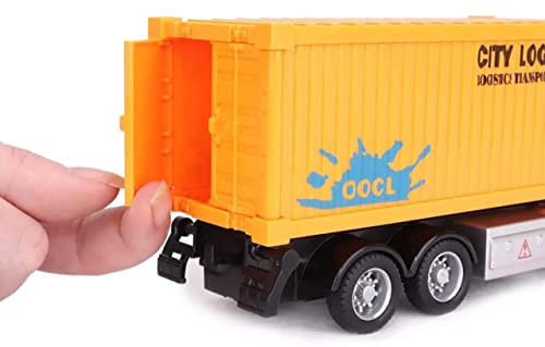 Image of Toy Truck Diecast Cars Truck with Light and Sound Pull Back Vehicles Toy Trucks for Kids ?Colors as Per Stock? (Logistic Truck)