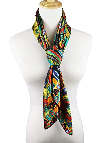 Image of Women's 35 inch Satin Square Silk Like Hair Scarves and Wraps Headscarf for Sleeping | Silk Feel Neckerchief, Hair Scarf, Fashion Bandana, Headscarf, Headband, Hair Wrap Sleeping, Daily Fashion Styling
