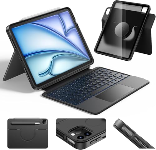 Étui clavier iPad Air 13 M3 et Pro 13 M4 rotatif 360 avec pavé tactile