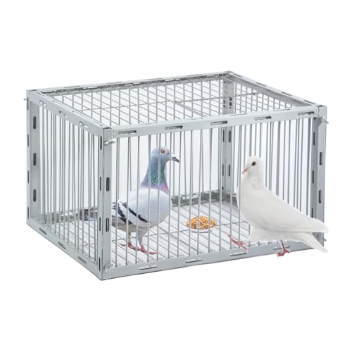 Pigeon Trap with Escape-Proof Design,Birds Trap with One-Way Entry,Chicken and Bird Traps Cage for Pigeon,Portable & Easy Assembly,Unharmful Made of High-Strength Iron with Anti-Rust Paint