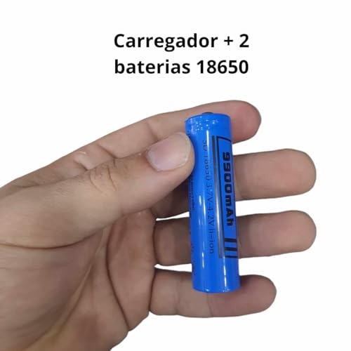 Carregador Duplo para 2 Baterias 18650, Lanterna, Rádio