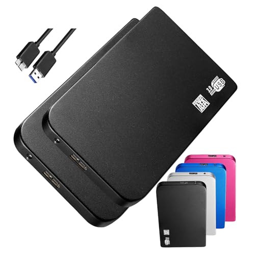 Paquete de 2/1 disco duro externo portátil de 6 TB, USB 3.0, delgado, copia de seguridad y almacenamiento de datos de alta velocidad, expansión de memoria para PC y laptop, regalos de Navidad