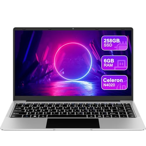 WOZIFAN Ordenador Portátil Win11 14' 256GB SSD Soporte 1TB SSD Expansión portatil 2.4G+5G WiFi...