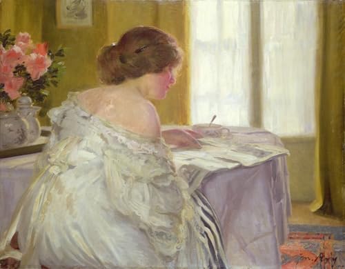 Tableau impressions d'art mural Lecture de Marius Avy pour salon et chambre vintage