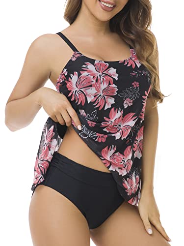 FLYILY Damen Mesh Badeanzug Zweiteilig Badeanzüge Elegantes Sportlich Tankini Set Bikini Bademode Plus Size - Image 5