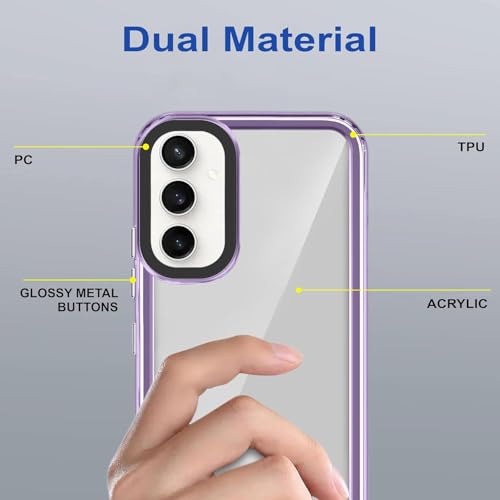 Image of NDCOM for Samsung A55 Back Cover, A55 Samsung Mobile 5G Back Cover, Samsung A55 5G Back Cover Purple Crystal Clear Back Case