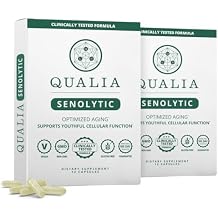 Qualia Senolytic Supplement, Fisetin, Quercetin, Piperlongumine & More, Aging Supplement That Supports Optimal Cell Repair & Rejuvenation, Naturally Eliminate Zombie Cells, Capsules, 2 Box
