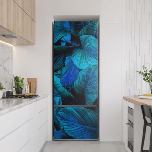 Vinilo adhesivo premium diseño hojas azules pegatinas de nevera 70x190 3