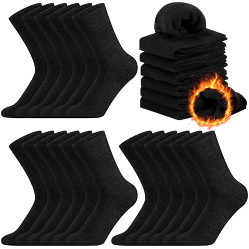 12 Pairs Mens Thin Merino Wool Socks Lightweight Cozy Breathable Merino Wool Crew Dress Socks for Hiking Casual