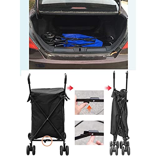 Einkaufswagen, robuster Marktwagen, Einkaufstrolley, Bollerwagen mit 8 Rollen, wasserabweisender Transportwagen mit… – Bild 6