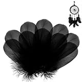 sturiz 400 STK Schwarze Federn zum Basteln Bastelfedern Feder Bastel Federn Federrock 5–12 cm Schwarze Hahnfedern Natürliche Feder Deko für DIY-Handwerk Hochzeit Dekorationen Traumfängerzubehör