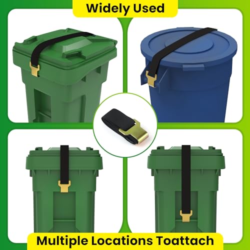 Image of 1 Pack Trash Can Lock for Raccoons, Adjustable Lid Strap with Metal Claw