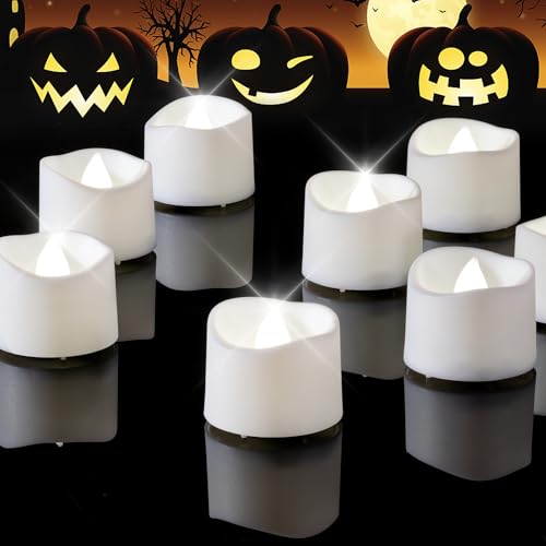 Homemory Cool White Flameless LED Tea Lights Candles, 200+Hour Battery Operated Fake Electric Votive TeaLights for Christmas, DIY Mood Lighting, Party, Holiday, Funeral, Home Decor, 12-Pack