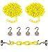 Reliabe1st 2PCS 13 Feet Yellow Plastic Safety Barrier Chain with 4 Magnetic Hooks | Loading Dock Kit | Caution Security Chain Safety Chain for Crowd Control, Construction Site | Safety Barrier