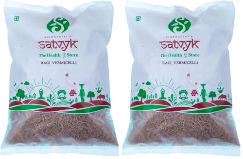 Image of S Siddhagiri's SATVYK THE HEALTH re STORE Ragi Millet Vermicelli (200gm) - Sevaiya | No Maida | Traditional Method Semiya | Preservative Free | Chemical Free Finger Millet Vermicelli (Pack of 2)