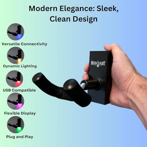 MuzicLight Violin Wall Mount Viola wall Hanger Multicolor LED, Securely Display Your Violin with Bow Mount and Style Violin Holder. Proudly Display Your Violin or Viola by MuzicLight - Used condition - Image 3