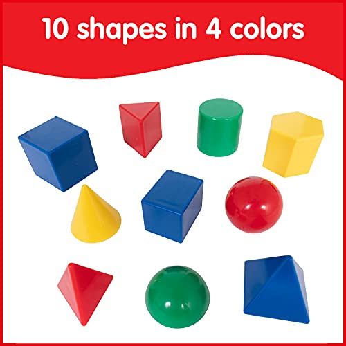 image for edxeducation Mini Geometric Solids - Set of 40 - 3D Shapes for Math & 