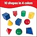 edxeducation Mini Geometric Solids | Set of 40 | Multicolored 3D Shapes | Math Manipulative For Kids | Home Learning Toy for Early Math and Geometry
