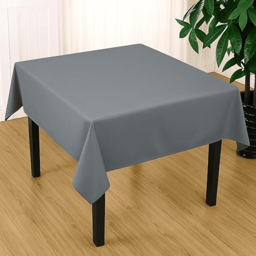 Image of Styleys Dining Table Cover Waterproof with for Kitchen Dining Table Cloth Dust and Oil Repellent (140x220, 1 Table Cover Only, Grey, CTSD16)