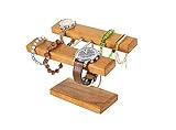 Schlichtes Design Uhrenhalter Uhrenständer Uhrhalter Ringablage Armbandhalter Kirschbaumholz Made in Germany (20cm Breit, Kirschbaumholz)
