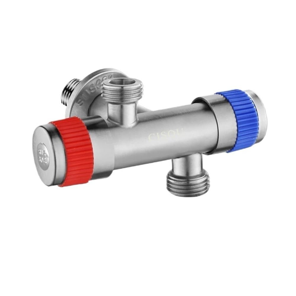 304 SUS One in e Two Out WC Valvola ad angolo a tre vie Deviatore Lavatrice Speciale Doppio Controllo Rubinetto Interruttore (B5)