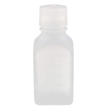 ELECTROPRIME 250ml Plastic Square Chemical Sample Reagent Bottle Sealling Canister Thicken Clear