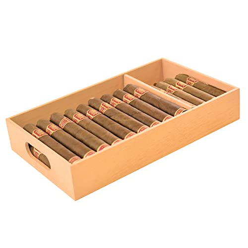 Mantello Cigars Spanish Cedar Cigar Tray - Adjustable Divider, Fits Large Humidors, For Humidor Or Walk-In Closet 12.5" X 7.5"X 2.25" #TOP5