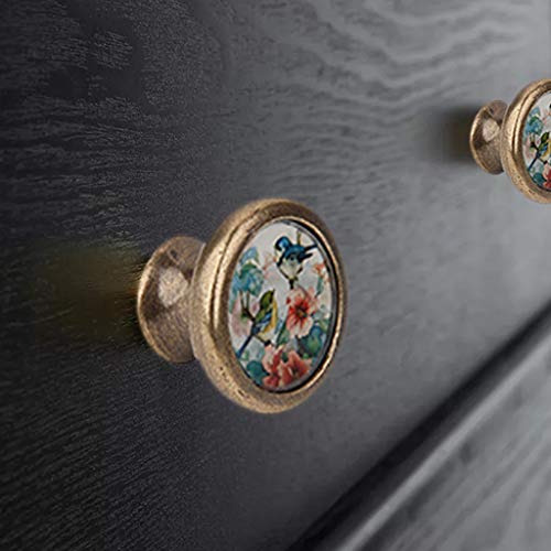 LOVIVER 8X Ceramic Cabinet Knobs,Closet Door Handles,Handmade Vintage Pull Handle Cupboard Door Knobs for Office Desks Drawer Kitchen (B) - Image 2
