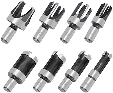 TOWOLYS 8Pcs Wood Plug Cutter Drill Bit Set