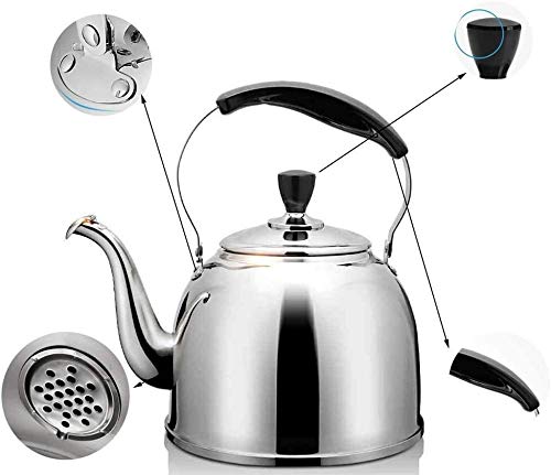 Théière en acier inoxydable 3L durable facile à nettoyer pour poêle maison SHISHI
