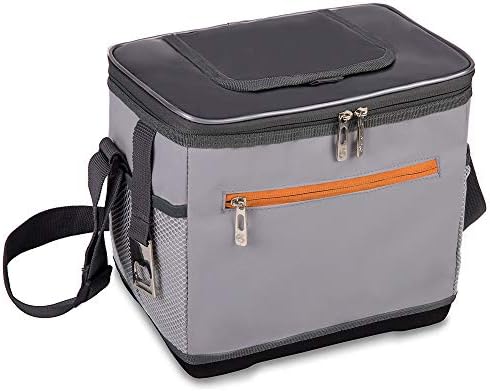 apollo walker Waterproof & Leakproof 9 Can Cooler Bag Insulated Lunch Bag with Bottle Opener for Office Picnic Camping Hiking Traveling Boating Outdoor(Grey)
