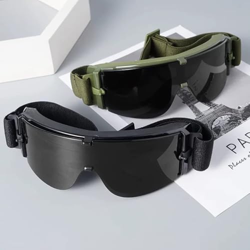 Tactical Airsoft Goggles Safety Goggles Army Goggles Military Eye Protection Hunting Glasses for Shooting Military X800 Goggles Airsoft paintball UV400 glasses (Green), L - Image 6