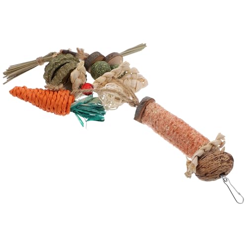 Outanaya Kausnack für Kaninchen und Hamster aus Maiskolben mit Natürlichem Geschmack Hängendes Kauspielzeug zur Zahnpflege und Beschäftigung