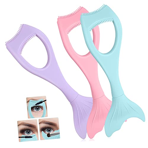 HAPINARY Essential Makeup Kit 3pcs Mascara Shield Eyelash Comb Mermaid Design for Beginners
