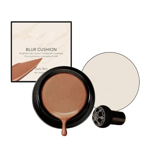 Image of Luvie Glow Mushroom Head Foundation Cushion, Full Coverage & Moisturizing CC Cream, Long-Lasting, Brightens & Evens Skin Tone for All Skin Types (Brunet Brown)