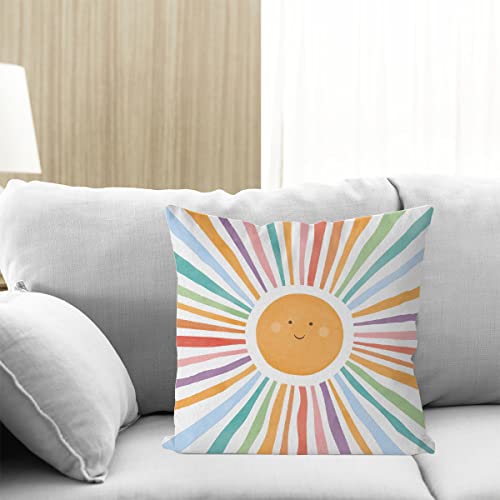 Iwxyi 057 Rainbow Pillow Covers,Classroom Pillow Covers 18X18,Boho Classroom Sun Throw Pillow Covers,Classroom Pillows thumb #3