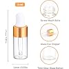 Flacons Verre 3ml Lot De 10 - Huiles Essentielles Avec Billes Acier - Bouchons Aluminium Doré Mini Huile Cuticules Ongles