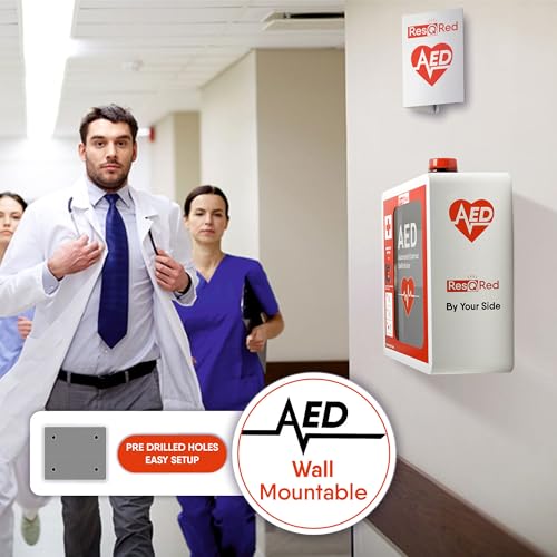 Resqred Aed Defibrillator Wall Mounted Cabinet With Metal Aed Projecting Sign thumb #6