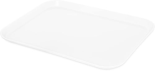 Bandeja rectangular Carlisle de fibra de vidrio sólida, vidrio y acero., blanco (Bone White), 12