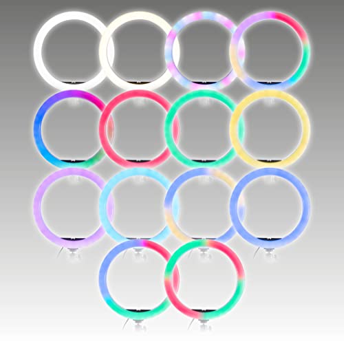 Rio Studio RGB Beauty Ring Light 12" with Adjustable Tripod Stand, Remote, Smartphone Holder & 50+ Color Modes - Image 4